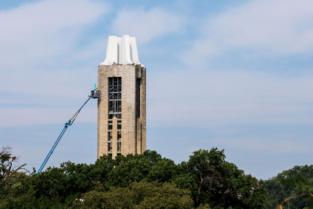 Tower power: KU’s Campanile limestone restored to former glory