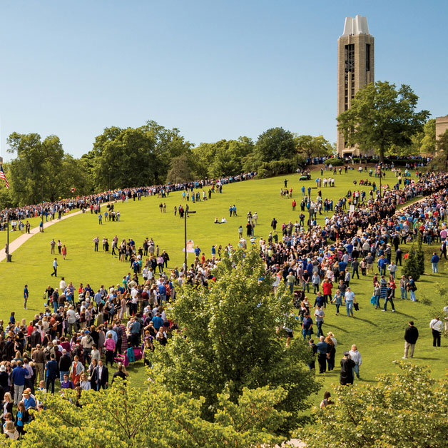Commencement Walk down the Hill