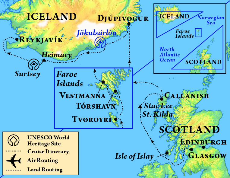 Scotland and Iceland